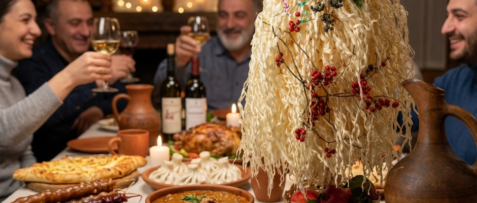 новорічний стіл в Грузії