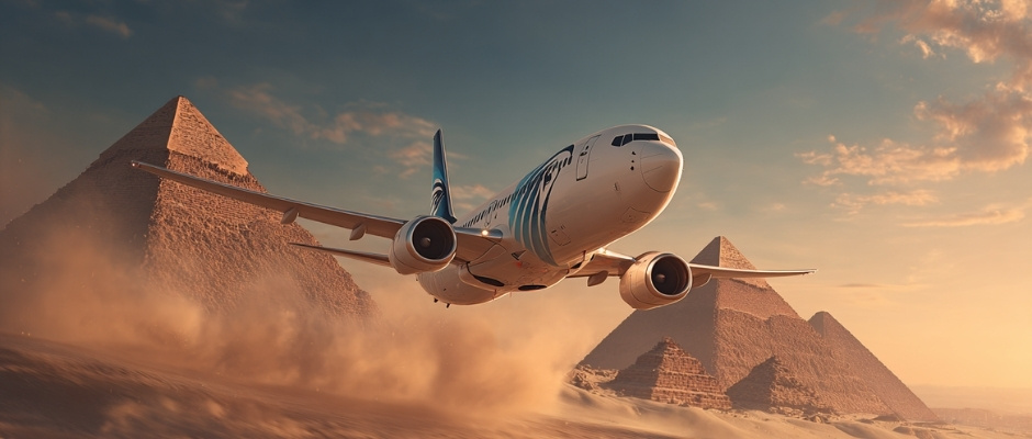 Літак в аеропорту Каїра, правила безкоштовної візи в Єгипет 2026